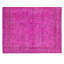Tapis turc moderne fait à la main de couleur rose avec motif floral de 5,6 x 9 pi