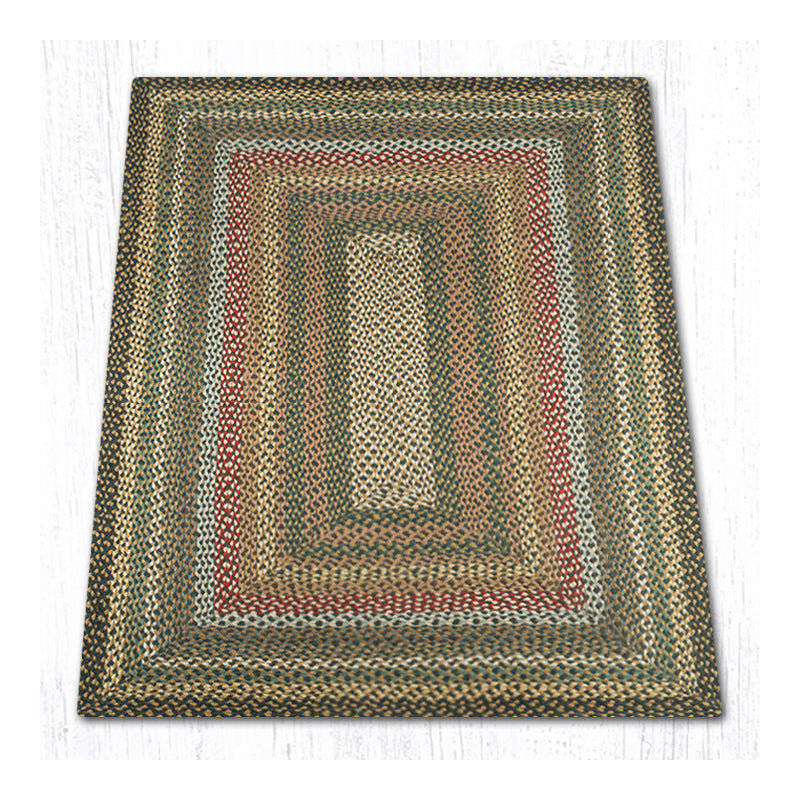  Fir Tonal Oblong Jute Braided Rug – Natural Farmhouse Floor Mat, Rectangle 4' x 6'