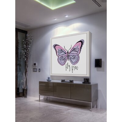 Lavender Butterfly Text' by Molly Rosner Framed Painting Print -  Marmont Hill, MH-MOLROS-66-NWFP-32