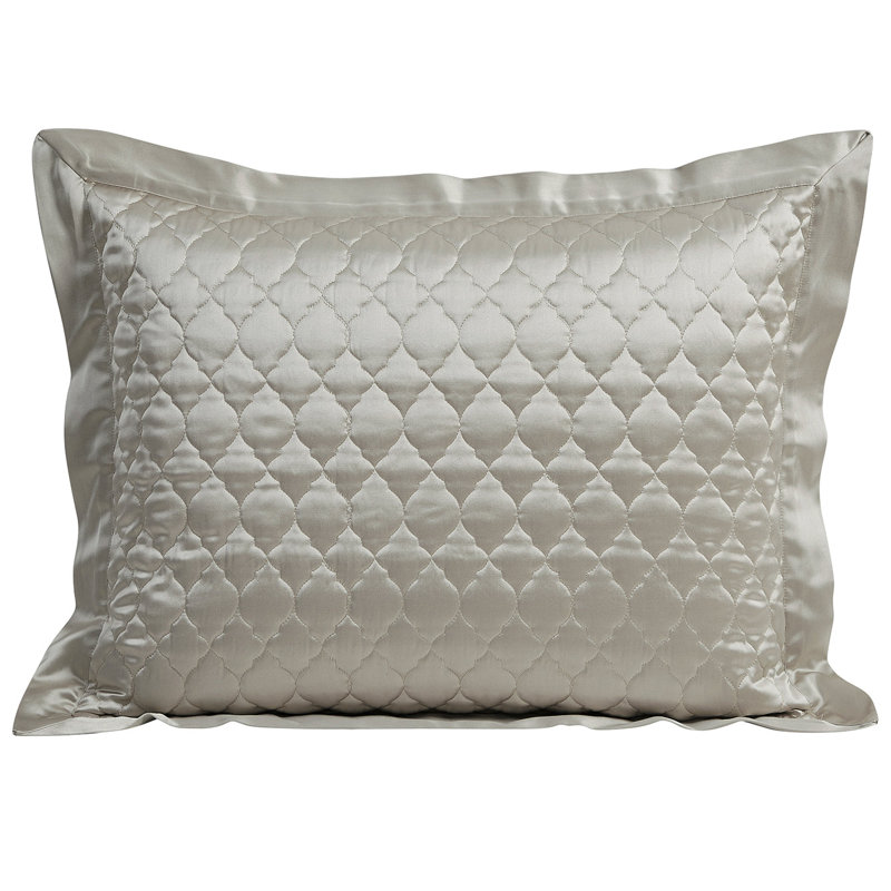 Champagne Satin Embroidered Standard Pillow Sham