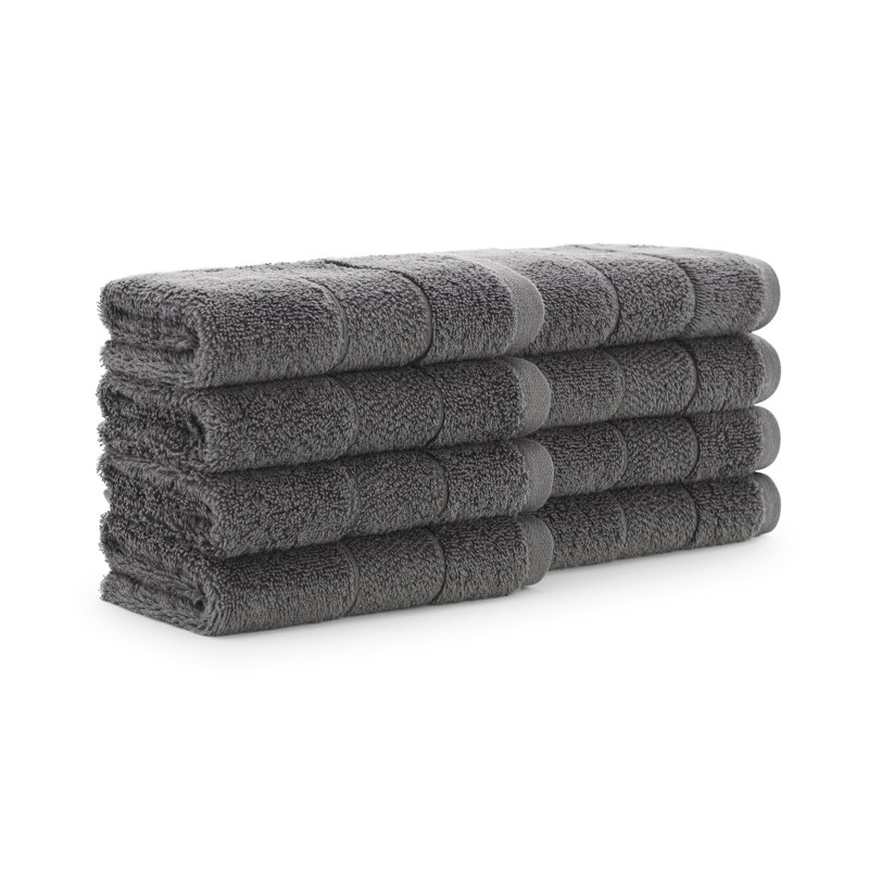 Teyvione Turkish Cotton Washcloths (Pack of 8), Pewter