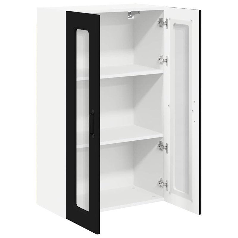 Vidaxl Kitchen Wall Cabinet Brown Oak 60 X 31 X 100 Cm Engineered Wood, 100cm H x 60cm W x 31cm D, Black