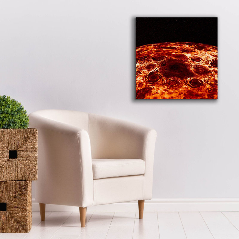  «Cyclones Encircle Jupiter's North Pole» par NASA, art mural sur toile, 26 po x 26 po