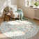 Kaldi Oriental Botanical Floral Machine Washable Area Rug with Non-Slip Backing for Living Room, Dining Room, Bedroom