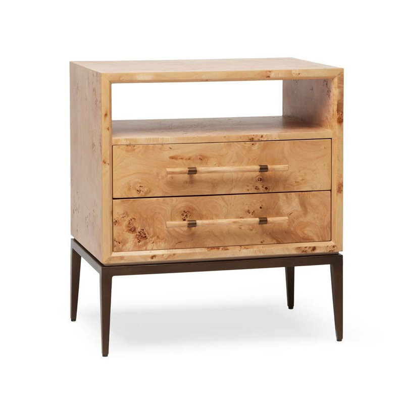Commode de chevet Burton - Parchemin, Canyon / bronze foncé