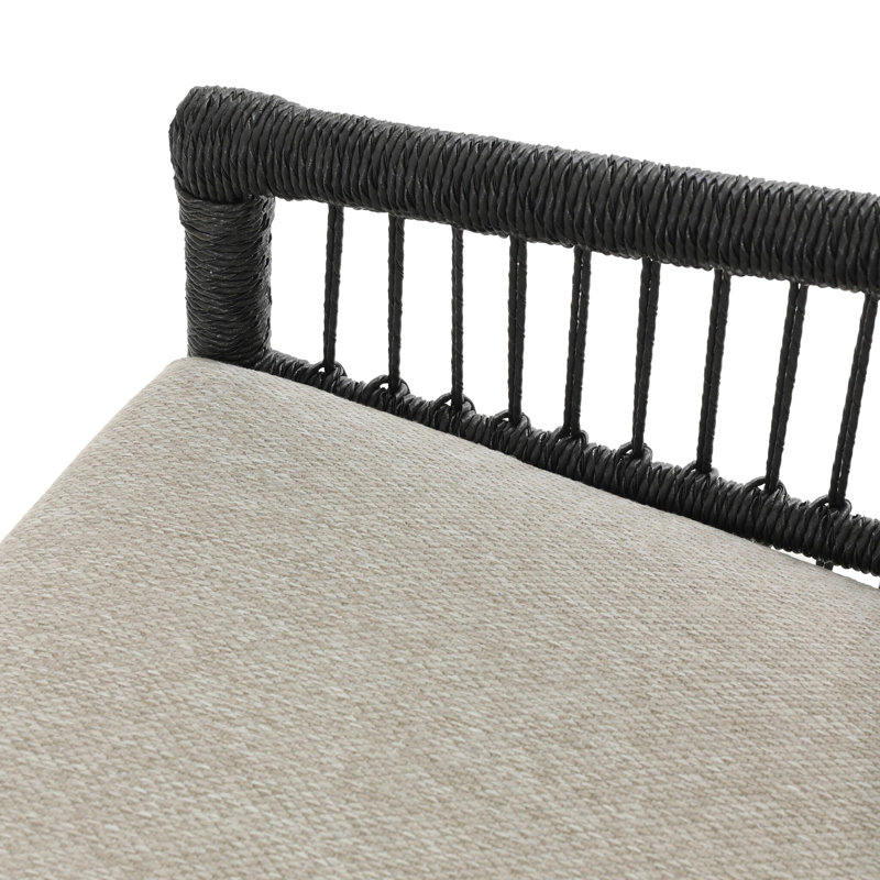 Chaise de patio avec coussins Saya, Coussin de brouillard Concha / structure noire