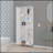 FM FURNITURE Randall Linen Cabinet, With 1  Door And 9 Shelves, White