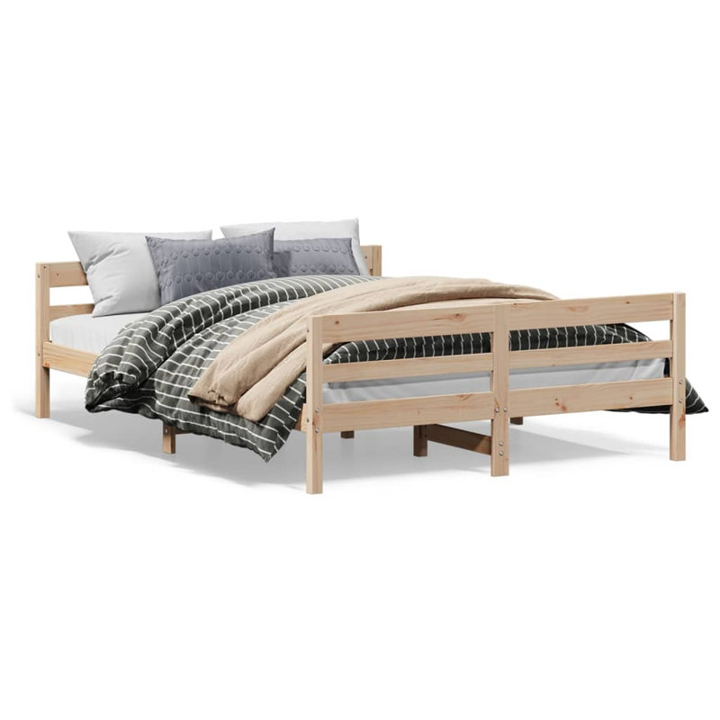 Albinca Solid Wood Bed Frame, 120cm x 200cm, Brown
