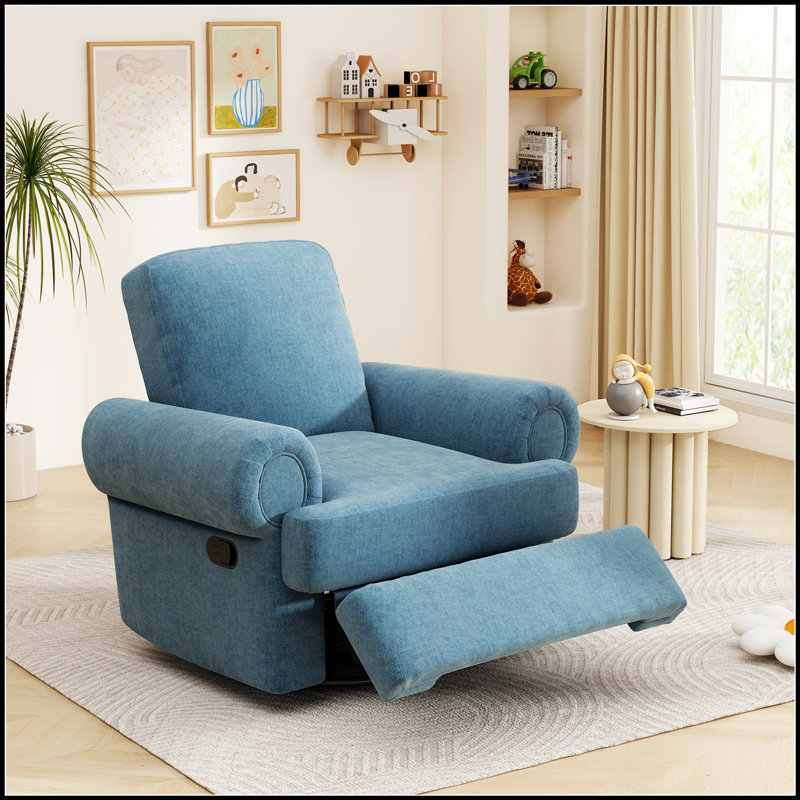 Manual Recliner Sofa Swivel Recliner Rocker Chair With Adjustable Backrest For Living Room, Bedroom, Or Nursery Comfort