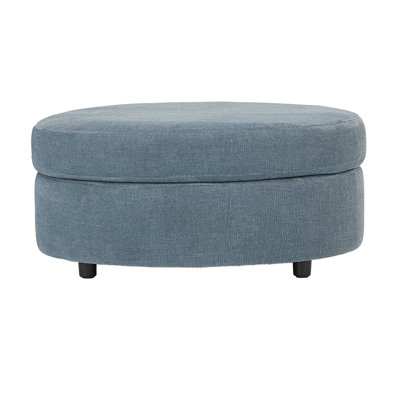 Hughes Furniture 23600 Round Ottoman, Cruiser Aquamarine