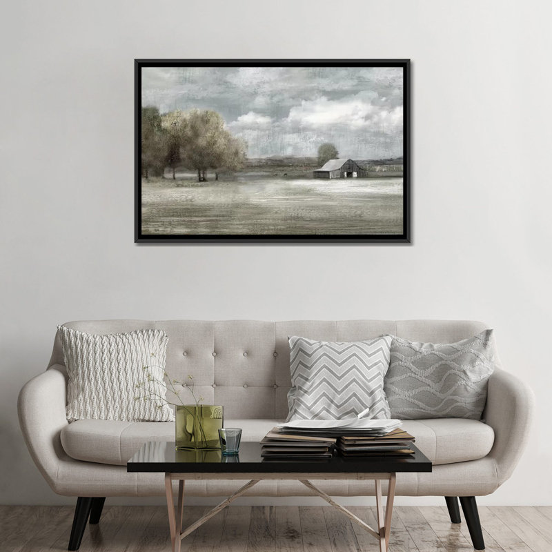 " Country Quiet " by Nan, Black Framed, 32" H x 48" W x 1.5" D