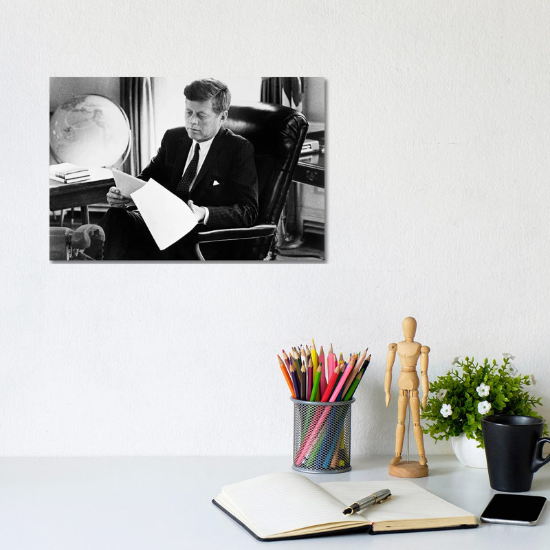John F Kennedy - Wrapped Canvas Print, 20.32 cm H x 30.48 cm W