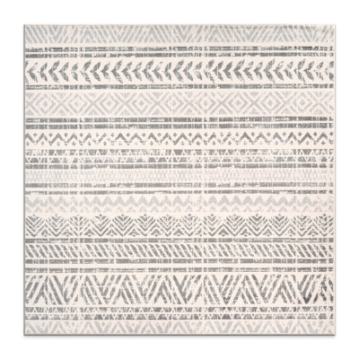 Humphrey Southwestern Light Gray/Dark Gray/Ivory Area Rug in Gray
