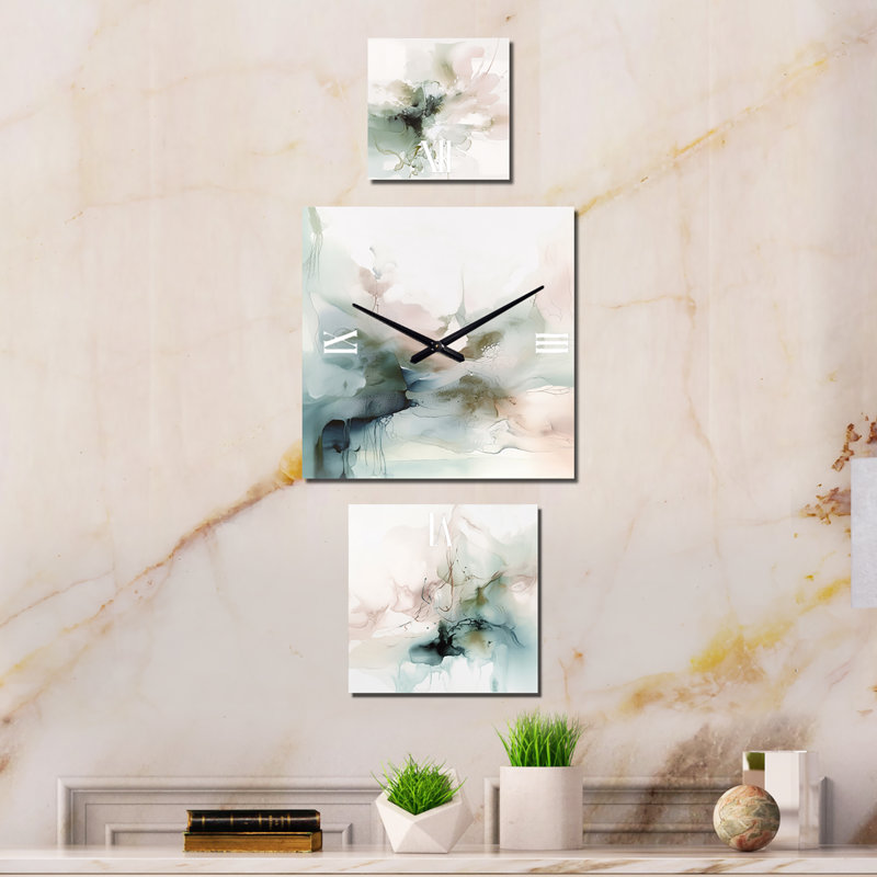 Mabilia - Horloge moderne en marbre multipanel pour décor de salon