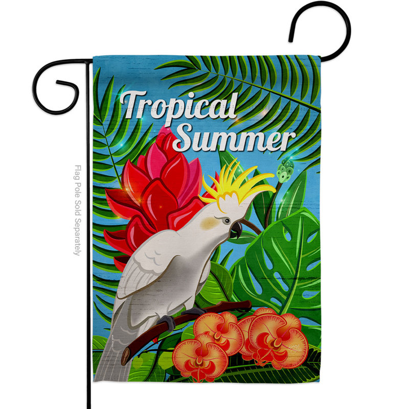 Drapeau de jardin tropical cacatoès