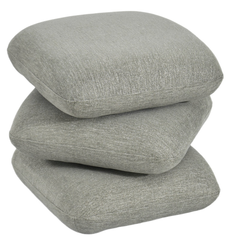 Contemporary Fabric Swivel Ottoman, Contemporary  Square Ottoman - Sage