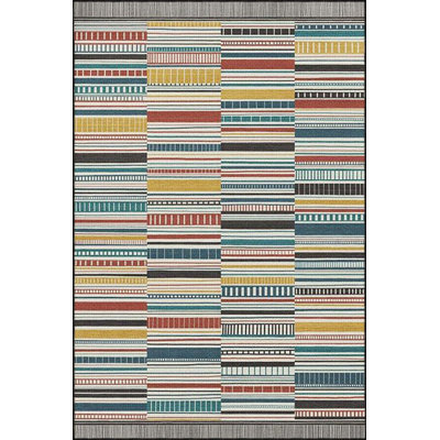 Washable Straight Striped Modern Woven Base Rug