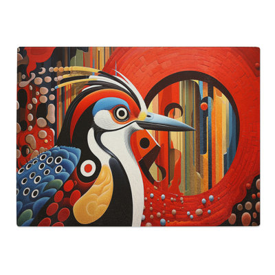 Woodpecker Hard Edge  Glass Chopping Board