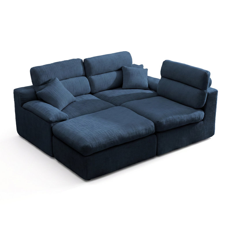 Canapé en chenille avec dossier haut, coussins en mousse haute densité, aucun assemblage requis, pour les appartements
