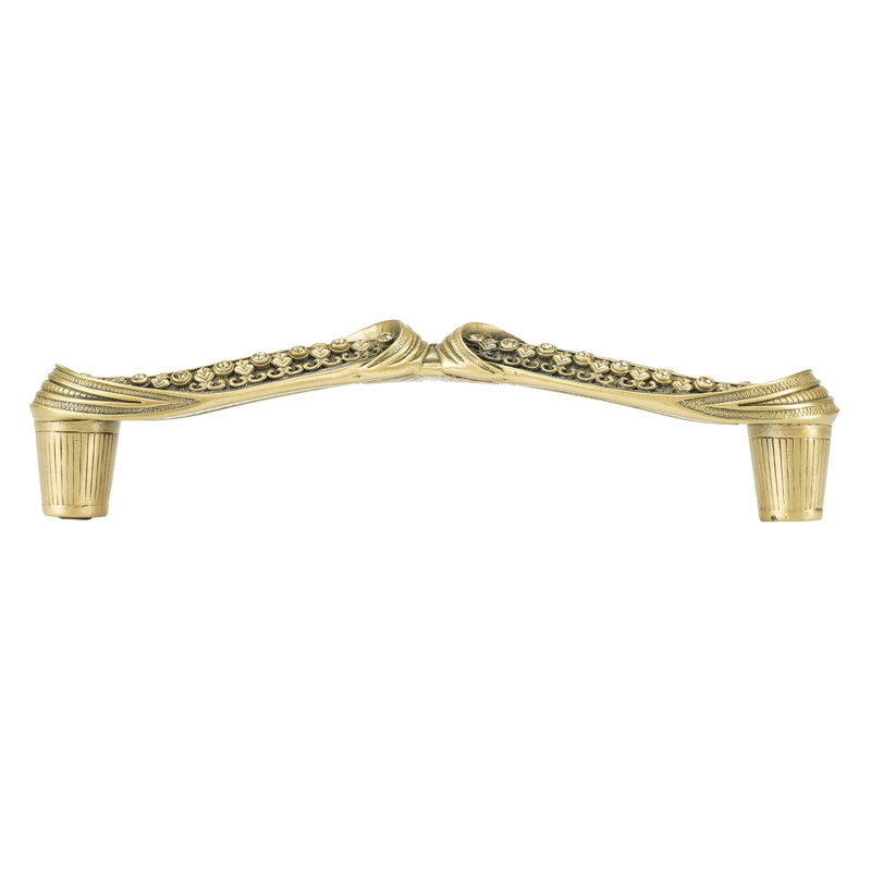 WELLINGTON 5" C TO C PULL; DECORATED WITH SWAROVSKI® LT COLORADO TOPAZ CRYSTALS; MUSEUM GOLD PLATE