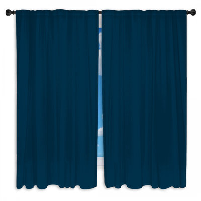 Solid Teal Background Window Curtains Teal Sheer & Room Darkening - 2 Panels
