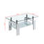 Table basse Artisan, plateau en verre trempé, pieds en acier inoxydable pour le salon, blanc