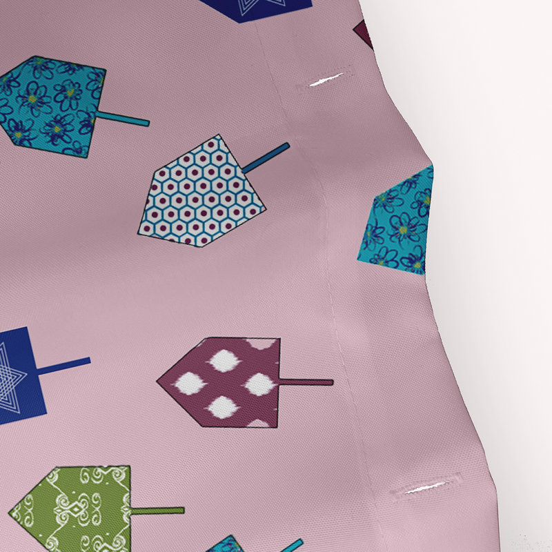 Rideau de douche à motif Dreidel, Rose clair