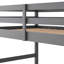Lit simple au-dessus d'un lit superposé gris avec structure en pin massif pour plus de durabilité, garde-corps sur toute la longueur, espace idéal pour maisons restreintes, lit à lattes, gris, multiusage et esthétique,