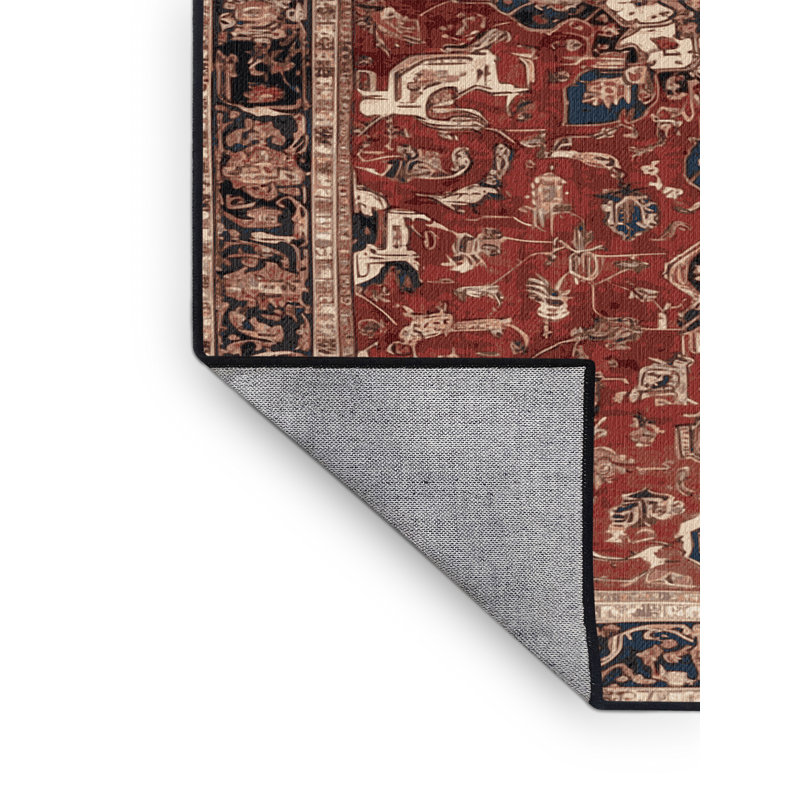 Tapis brun lavable à la machine, Rond 4 pi