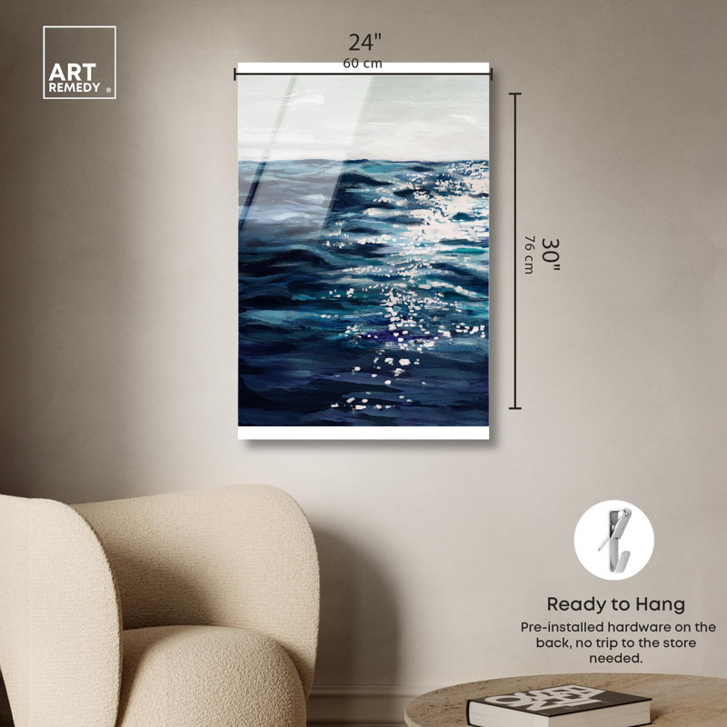 «Ocean View Blue Decor», reproduction acrylique par Art Remedy, H 30 po x l 24 po