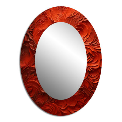 Volcanic Red Fusion Vector 2 - Modern Oval Wall Mirror