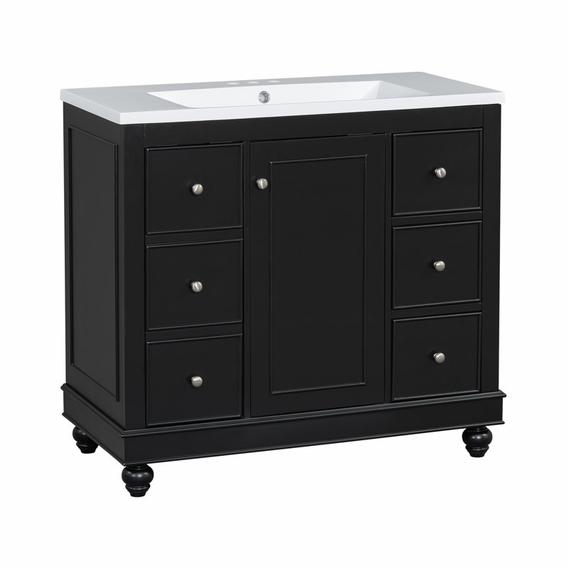 Meuble-lavabo contemporain noir