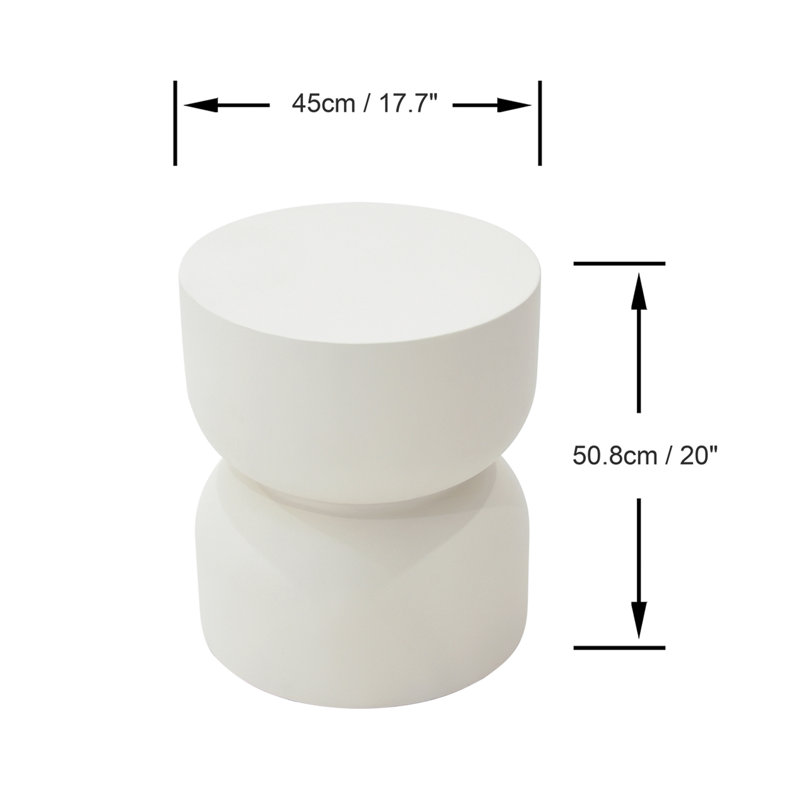 Chronos GRC Side Table, Cream White