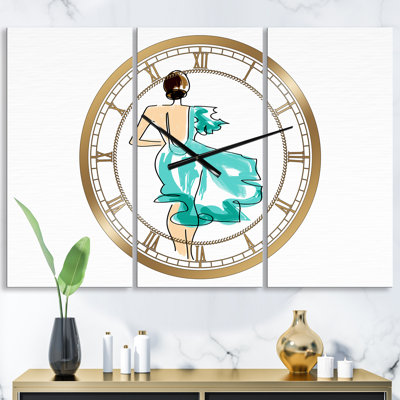 Horloge murale 3 panneaux