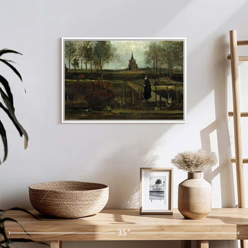 Le jardin Parsonage à Nuenen, 19 po x 13 po, Cadre flottant blanc