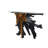 Rocton Black Teak Wood Live Edge Tree Stump Console Table with Clear Glass Top 49" x 16" x 32"