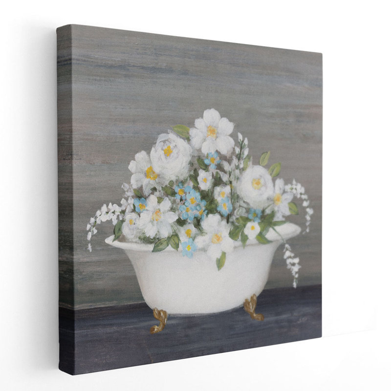 Blooming Bath - Canvas Print Wall Art, 16" H x 16" W