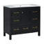 Ensemble de meuble-lavabo 36 po avec lavabo en résine, armoire de rangement en bois massif, ensemble de meuble-lavabo autoportant avec 5 tiroirs et portes à fermeture douce-107088077