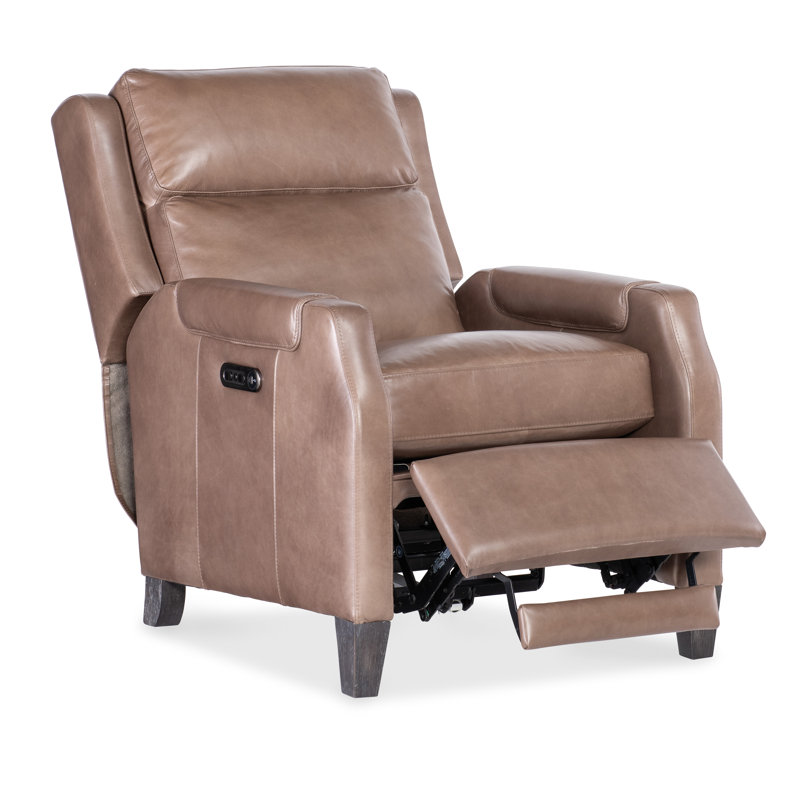 Leather Glider Recliner, Light Mocha