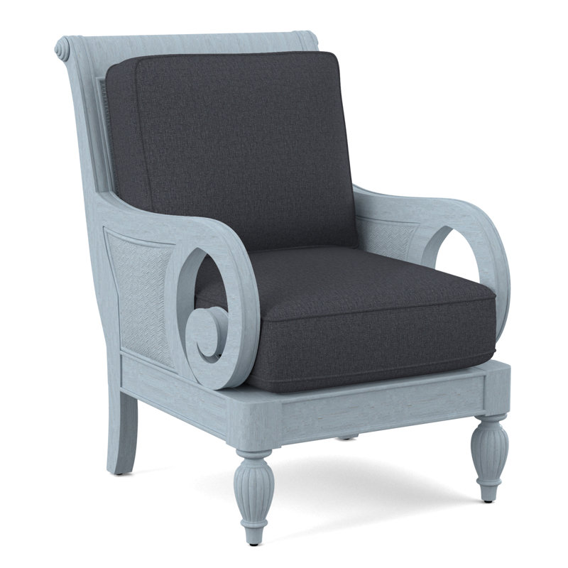 Grand View 71.12Cm Wide Armchair, Eggshell Crypton Performance; 0884-93, Sea Glass Finish
