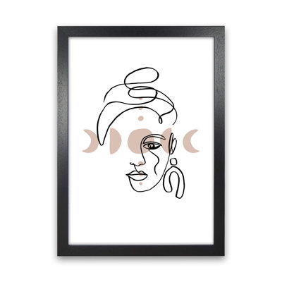Face With Earrings Moonphases by Planeta444 - No Frame Print