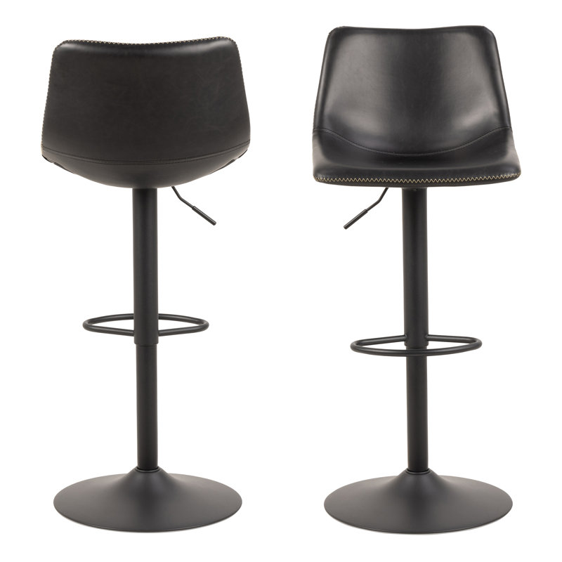 Satya Upholstered Counter Stool with Metal Frame, Black