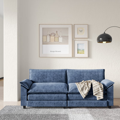 83.5" 2-Piece Chenille Modular Sectional Sofa with Cloud-Like Cushions & Reversible Seats