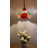 Kleist Tiffany Pendant Lighting Fixture Red Orange Blue Stained Glass Rose Flowers LED Bulb 12"W*12"D*60"H-1638435874