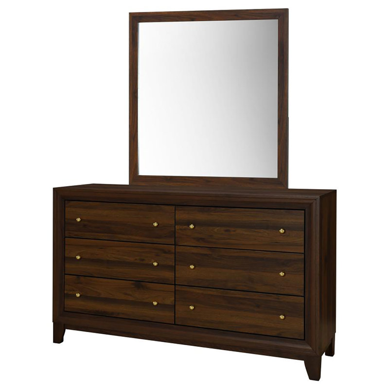 Commode 6 tiroirs avec miroir Bismark