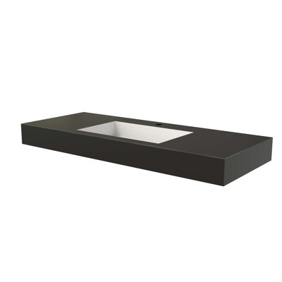 Solid Surface Basin with Single Faucet Hole