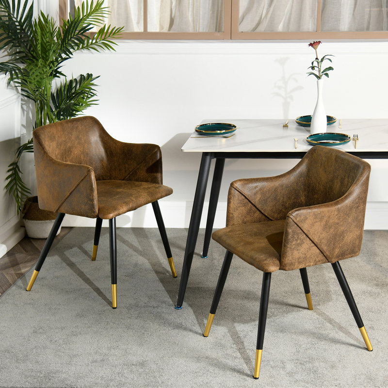 Darch 47cm H Suede;Cotton Upholstered Armchair