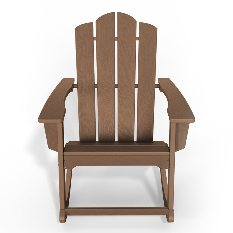HDPE Adirondack Rocking Chairs, Brown