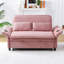 Lit de 65,17 pouces de couleur rose avec tissu à rayures, accoudoirs réglables et pour la détente, lit escamotable temporaire pour la nuit, lit multifonctionnel à 2 places, visionnage de films, placement de main courante-694728549