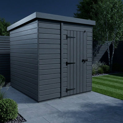 Total Sheds 5ft x 4ft Composite Pent Garden Shed - Single Door - No Windows - EPDM Rubber Roof - UK Manufactured